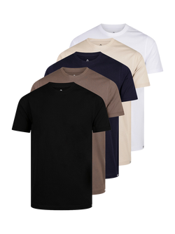 LUKE 1977 Floyd Cotton Short Sleeve Crew Neck T-Shirt, Pack of 5, Multi