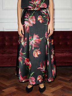 Ro&Zo Tulip Maxi Skirt, Black/Multi - view 2, Black/Multi