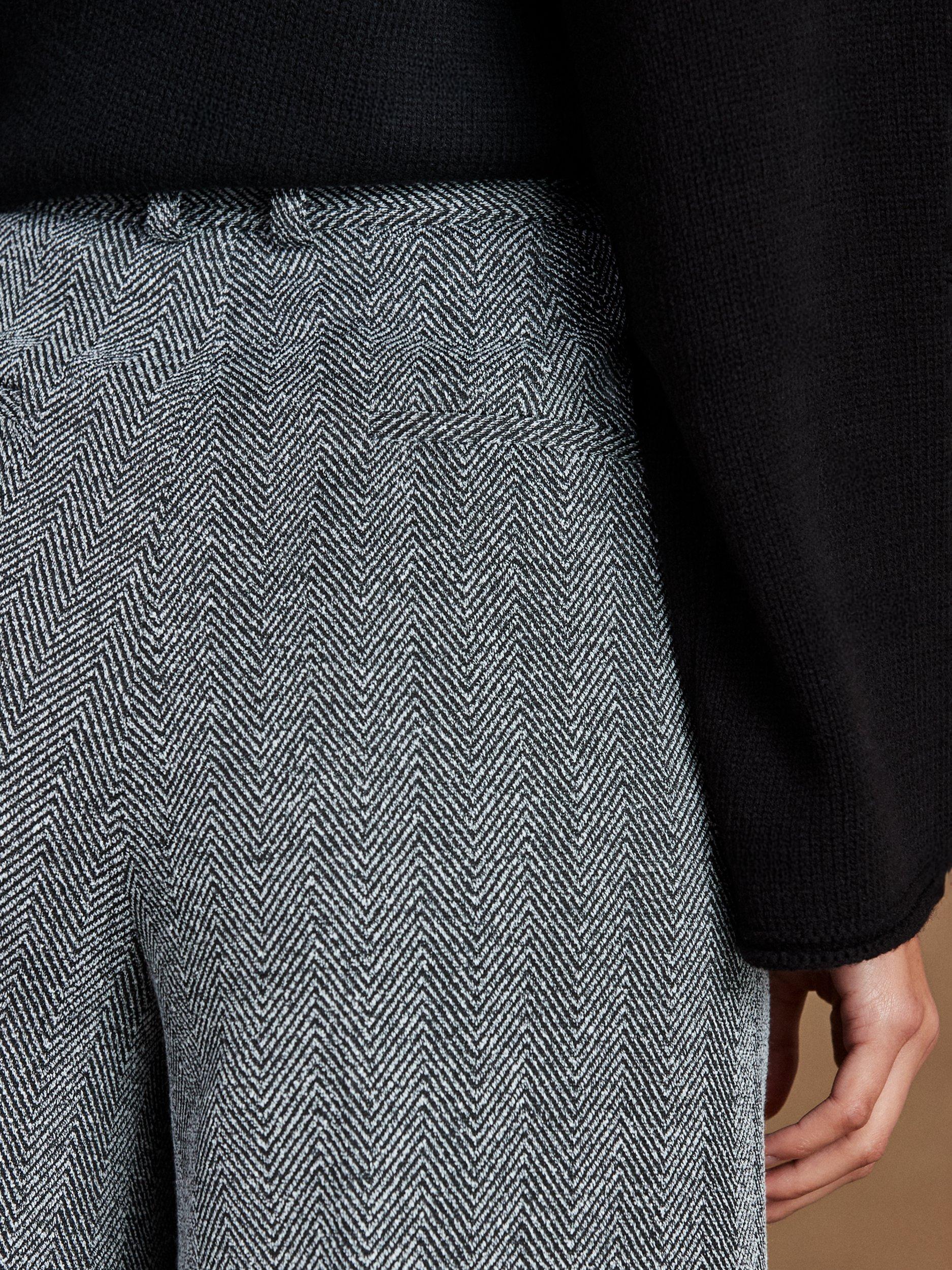 Product image 4 of 5, which shows Ro&Zo Petite Herringbone Culottes, Grey, 6Pt