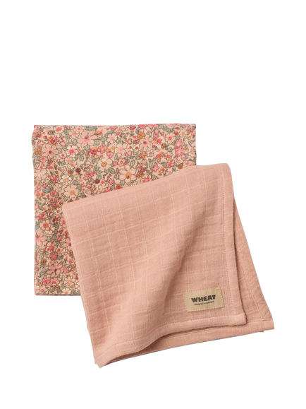 WHEAT Baby Kaya Cotton Muslin Cloth, Pack of 2, Rose Dust - view 2, Rose Dust