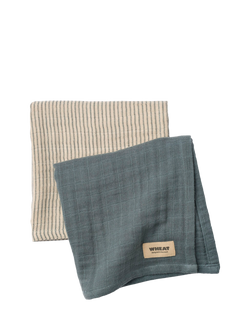 WHEAT Baby Kaya Cotton Muslin Cloth, Pack of 2, Stormy Weather - view 2, Stormy Weather