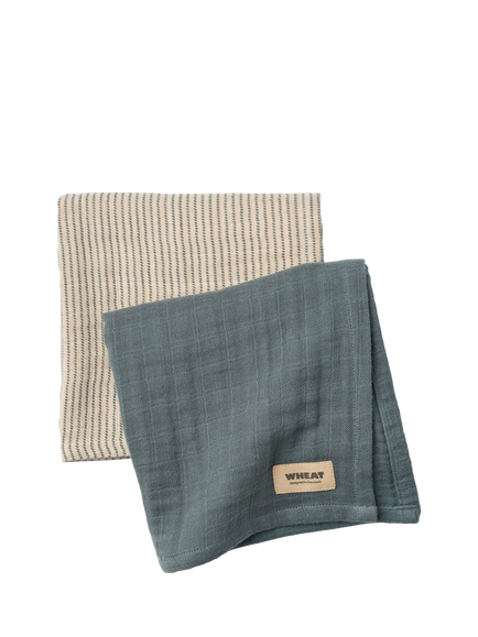 WHEAT Baby Kaya Cotton Muslin Cloth, Pack of 2, Stormy Weather - view 2, Stormy Weather
