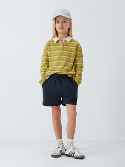 John Lewis Kids' Plain/Stripe Jersey Shorts, Pack of 2, Yellow, Pink - view 2, Yellow, Pink