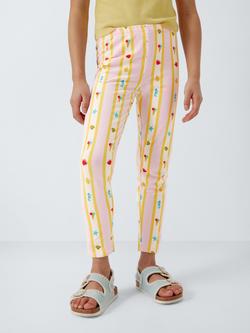 John Lewis Kids' Ice Cream Stripe Leggings, Multi, Multi