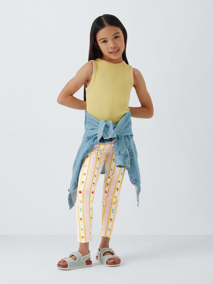 John Lewis Kids' Ice Cream Stripe Leggings, Multi - view 2, Multi