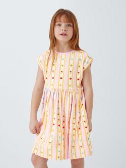 John Lewis Kids' Ice Cream Stripe Jersey Dress, Orange, Orange