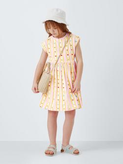 John Lewis Kids' Ice Cream Stripe Jersey Dress, Orange - view 2, Orange