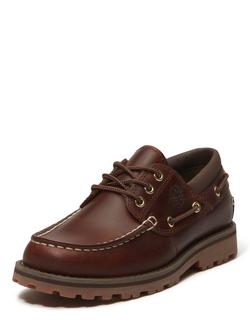 Timberland Kids' Authentic Lace Up Leather Boat Shoes, Brown - view 2, Brown