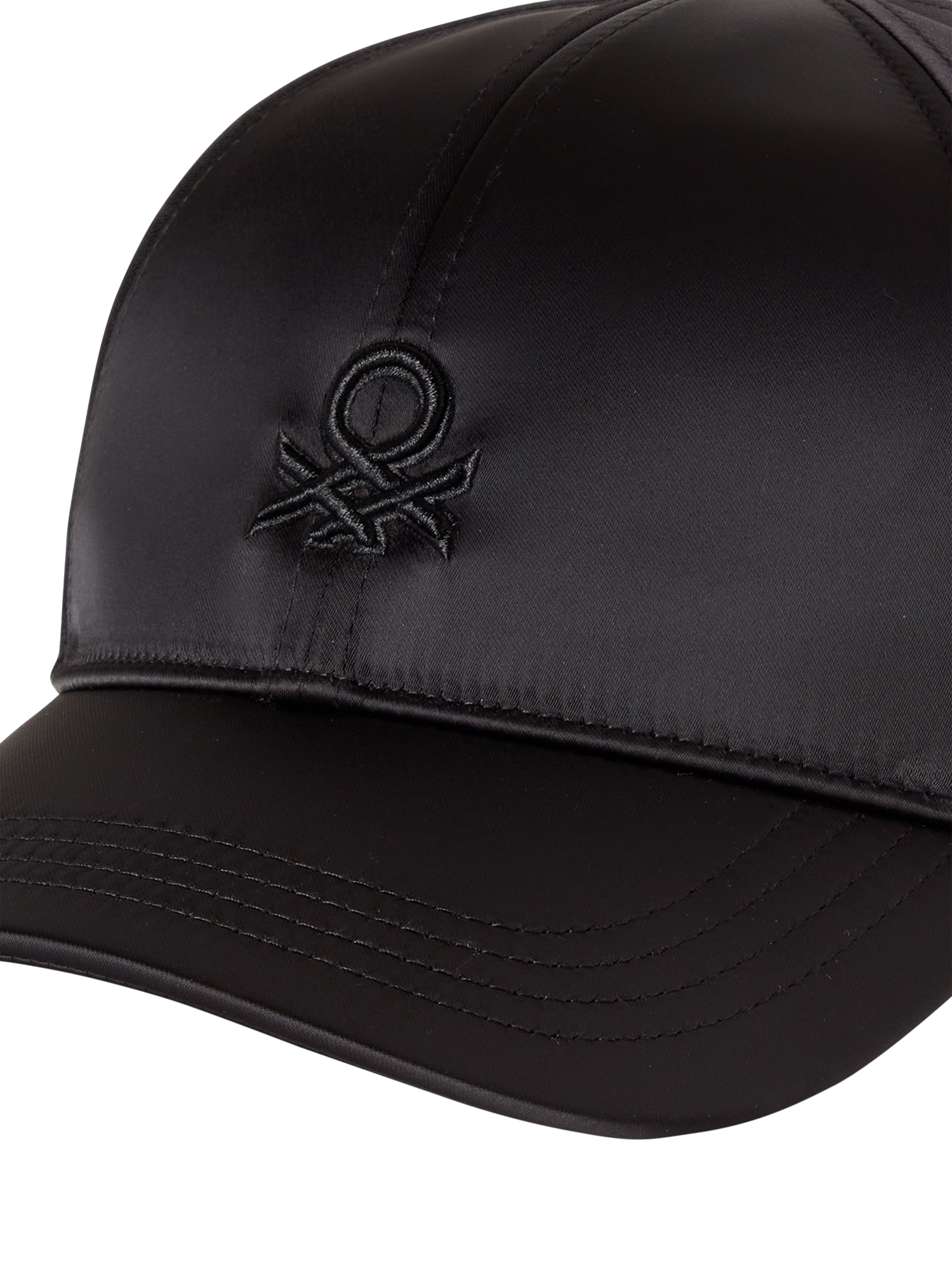 Product image 3 of 3, which shows Benetton 3D Embroidered Logo Baseball Hat , Black, One Size