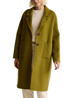 Benetton Wool Blend Long Coat, Green, Green