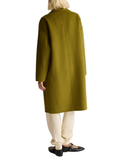 Benetton Wool Blend Long Coat, Green - view 2, Green