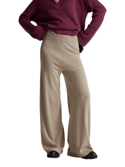 Benetton Wide Leg Knitted Trousers, Brown