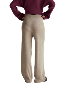 Benetton Wide Leg Knitted Trousers - view 2, Brown