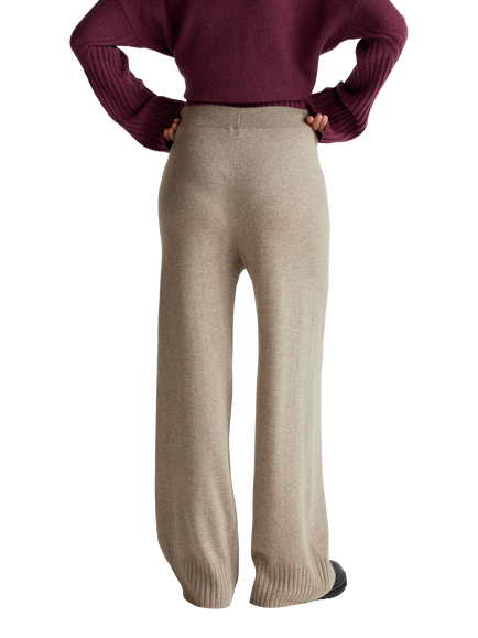 Benetton Wide Leg Knitted Trousers - view 2, Brown