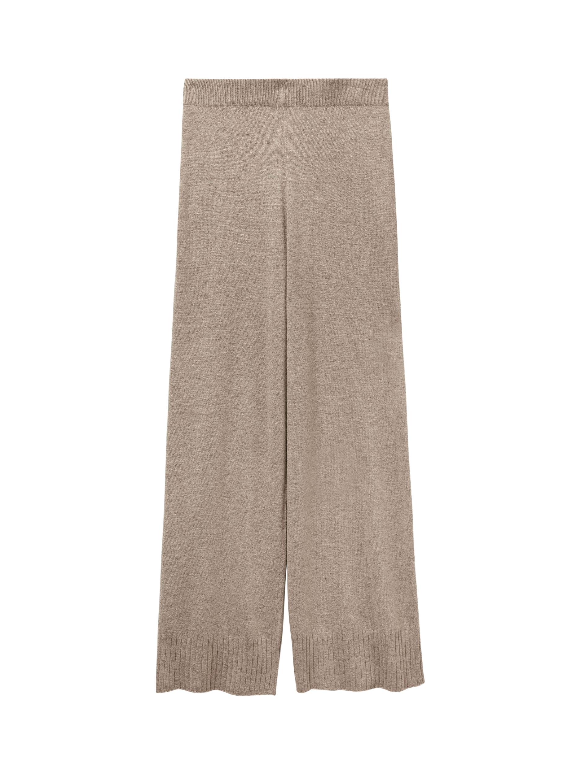 Product image 4 of 5, which shows Benetton Wide Leg Knitted Trousers, Brown, S