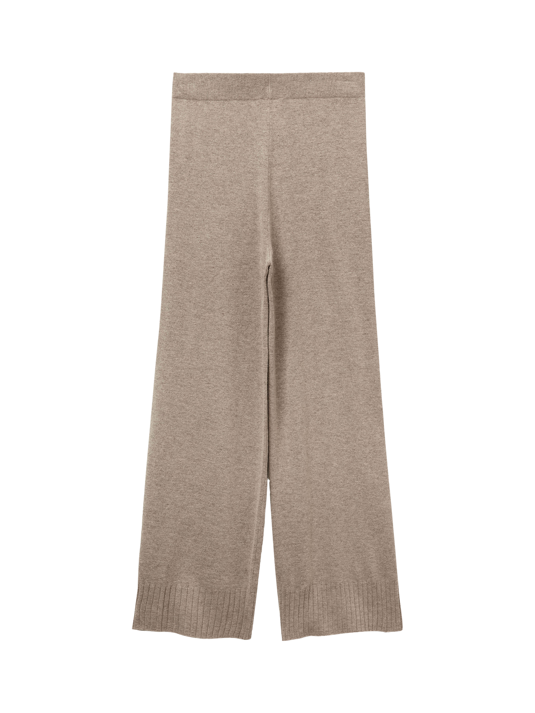 Product image 5 of 5, which shows Benetton Wide Leg Knitted Trousers, Brown, S