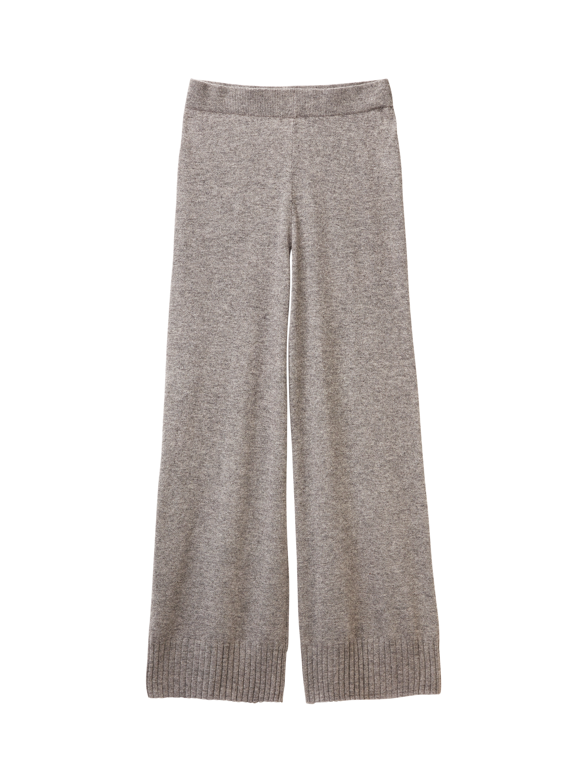 Product image 4 of 5, which shows Benetton Wide Leg Knitted Trousers, Grey, XS