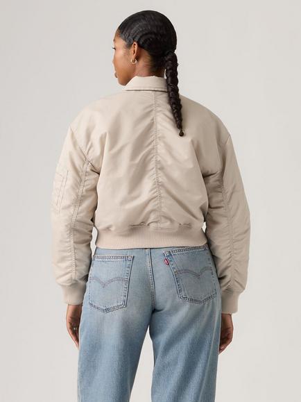 Levi's Bowie Cropped Bomber Jacket, Chateau Gray - view 2, Chateau Gray