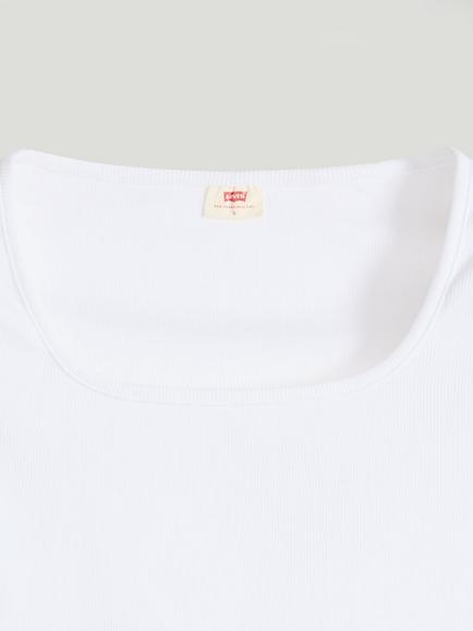 Levi's Essential Square Neck Jersey Top, Bright White Rib - view 2, Bright White Rib