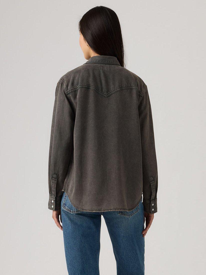 Product image 2 of 3, which shows Levi's Teodora Denim Shirt, Chipped Blk Oyster, XS