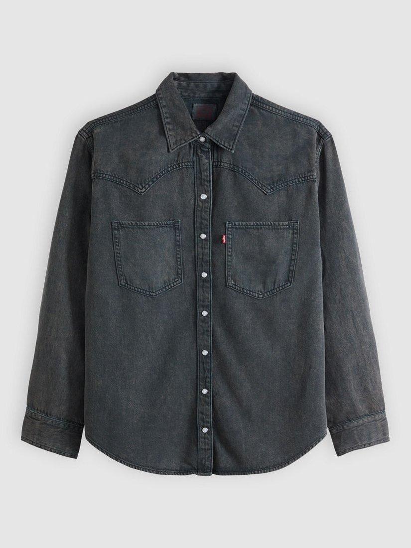 Product image 3 of 3, which shows Levi's Teodora Denim Shirt, Chipped Blk Oyster, XS