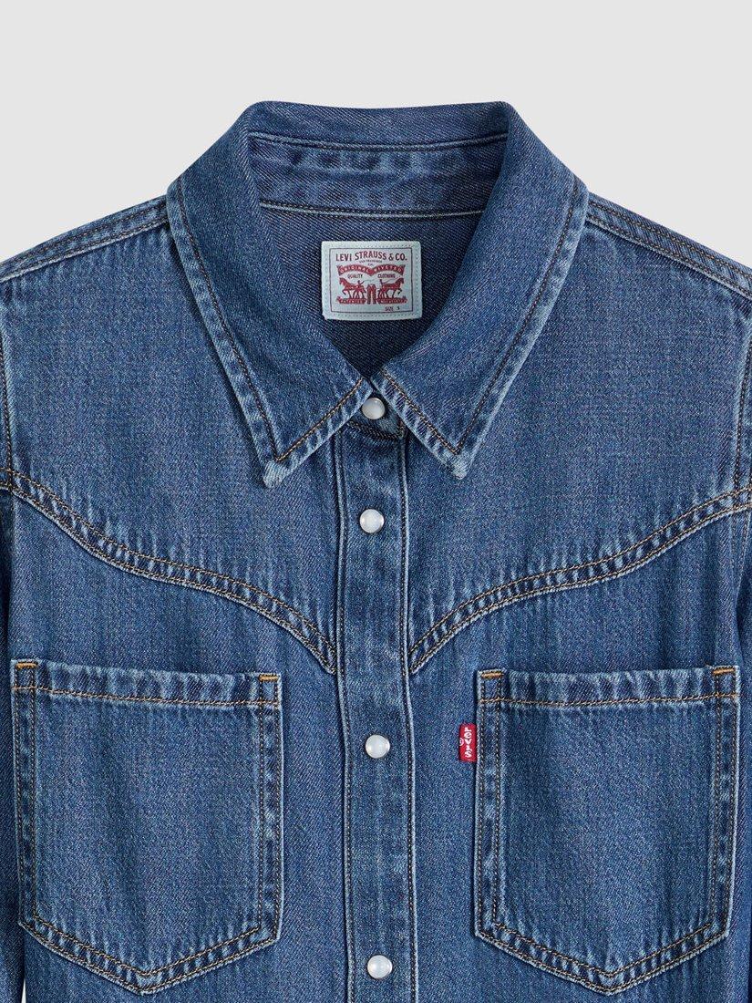Product image 2 of 3, which shows Levi's Journey Denim Shirt Dress, Celestial Blue, XS