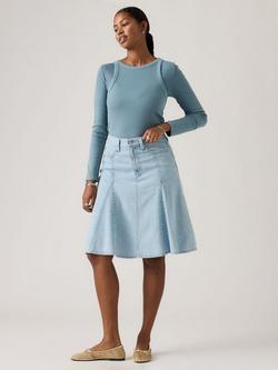 Levi's Godet Denim Skirt, Of Course Stone, Of Course Stone