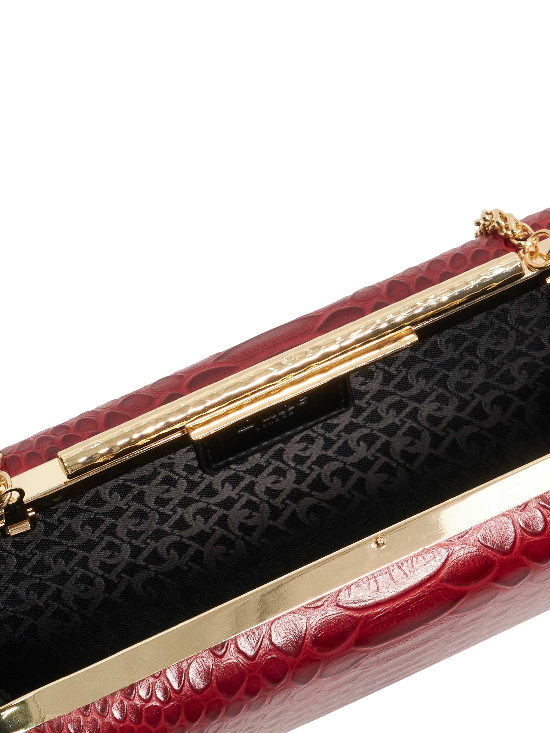 Product image 4 of 5, which shows Dune London Body Structured Chain Strap Clutch Bag, Red