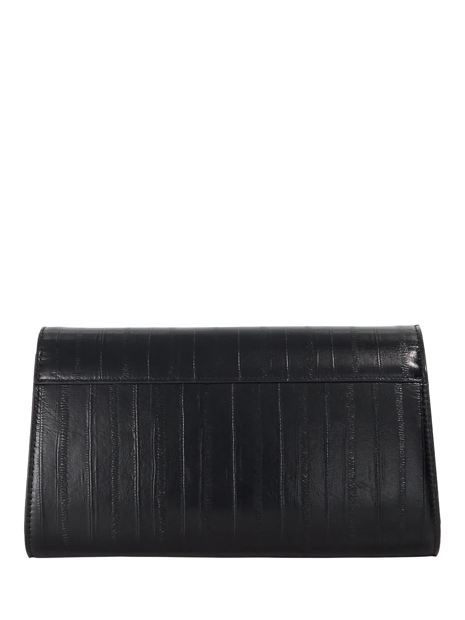 Product image 3 of 5, which shows Dune London Bee Leather Clutch Bag, Black