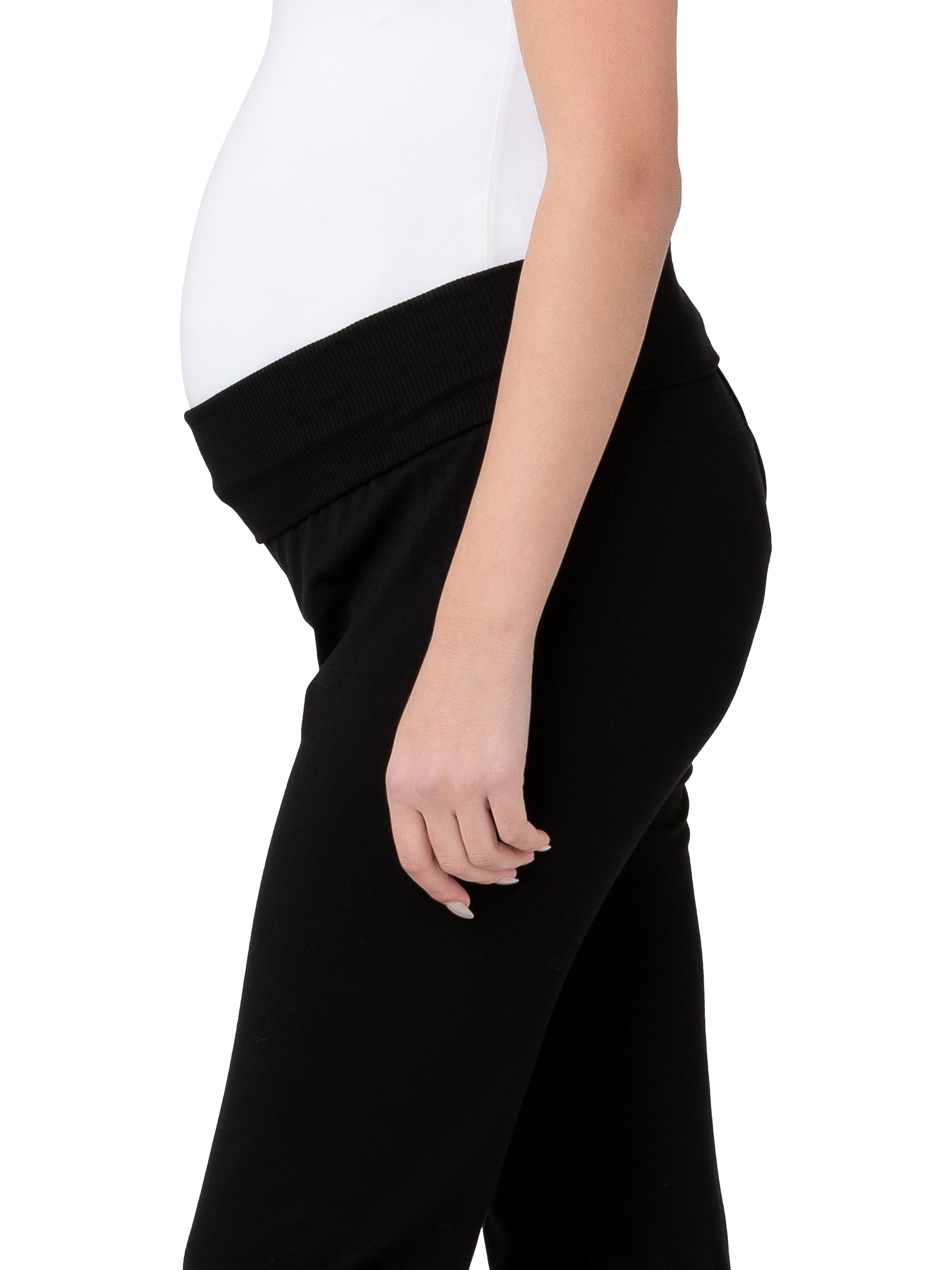 Product image 4 of 6, which shows Ripe Jersey Lounge Maternity Trousers, Black, XS