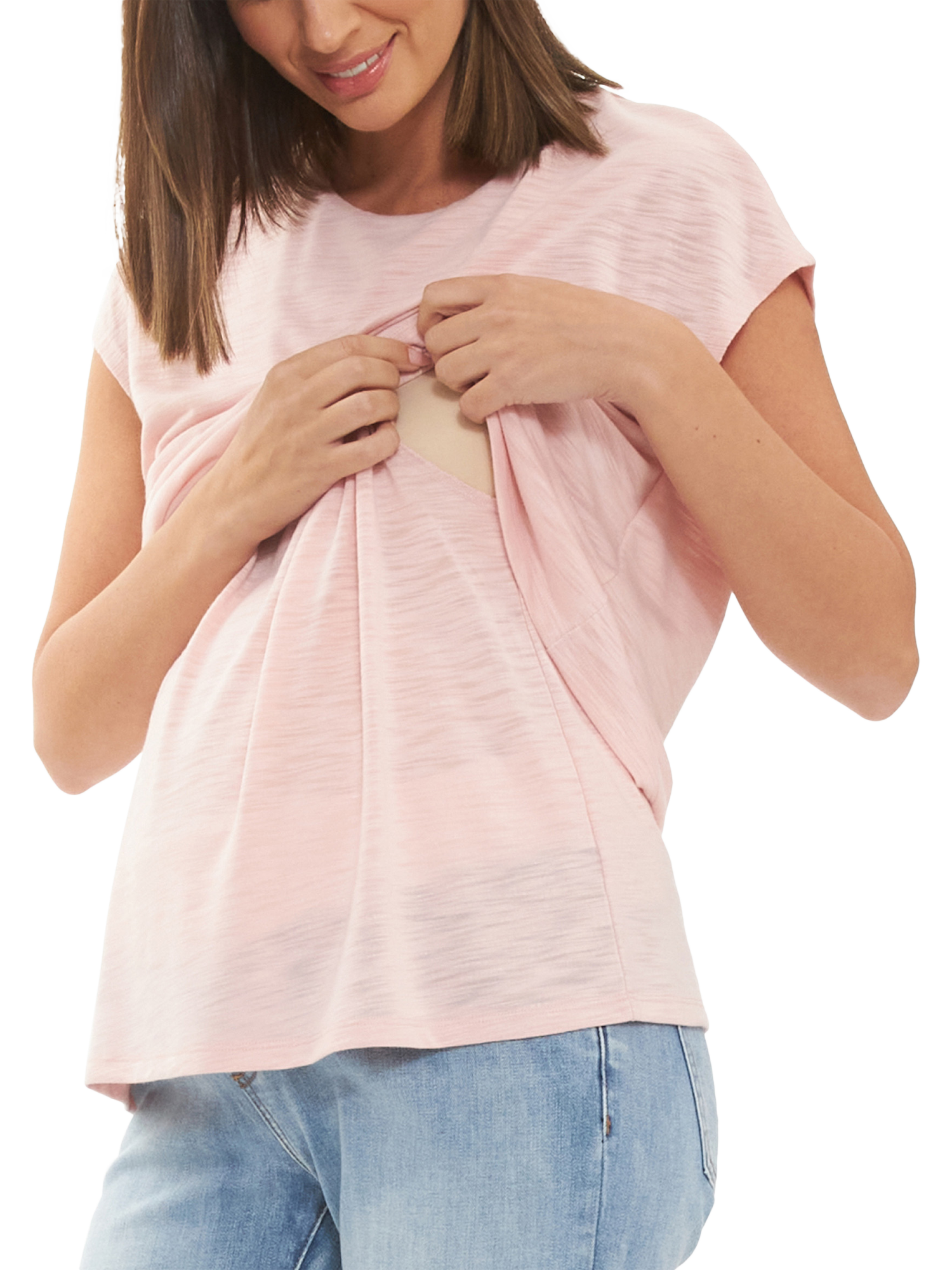 Product image 6 of 7, which shows Ripe Jazmin Nursing Top, Soft Pink, XS