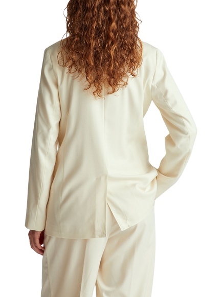 Benetton Double Breasted Wool Blend Blazer, Beige - view 2, Beige