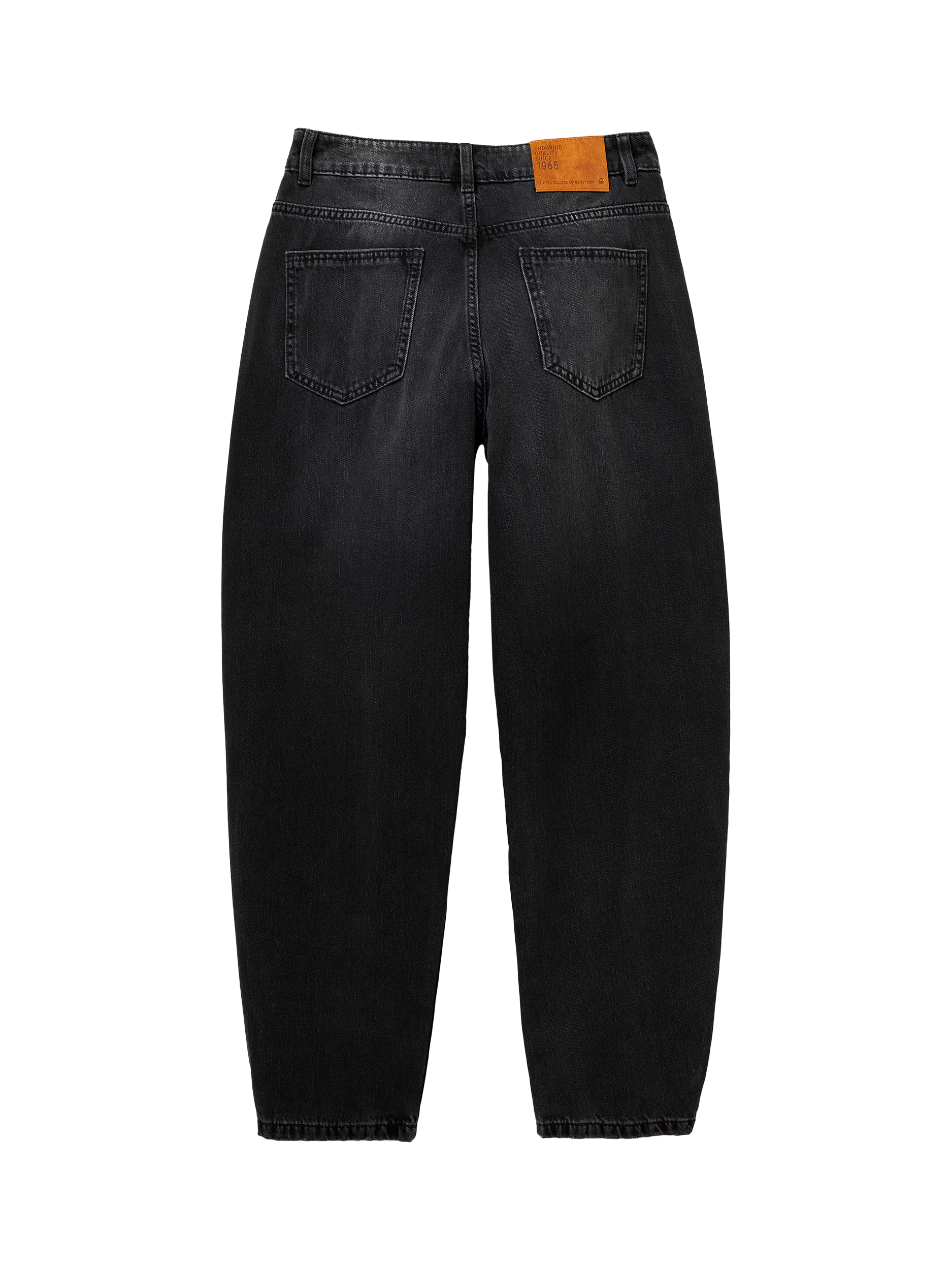 Product image 5 of 5, which shows Benetton Cropped Boyfriend Jeans, Black, 26S