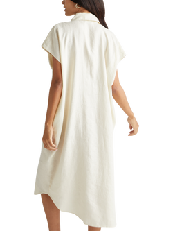 Benetton Relaxed Fit Linen Midi Dress - view 2, Beige