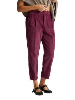 Benetton Cropped Velvet Trouser, Violet, Violet