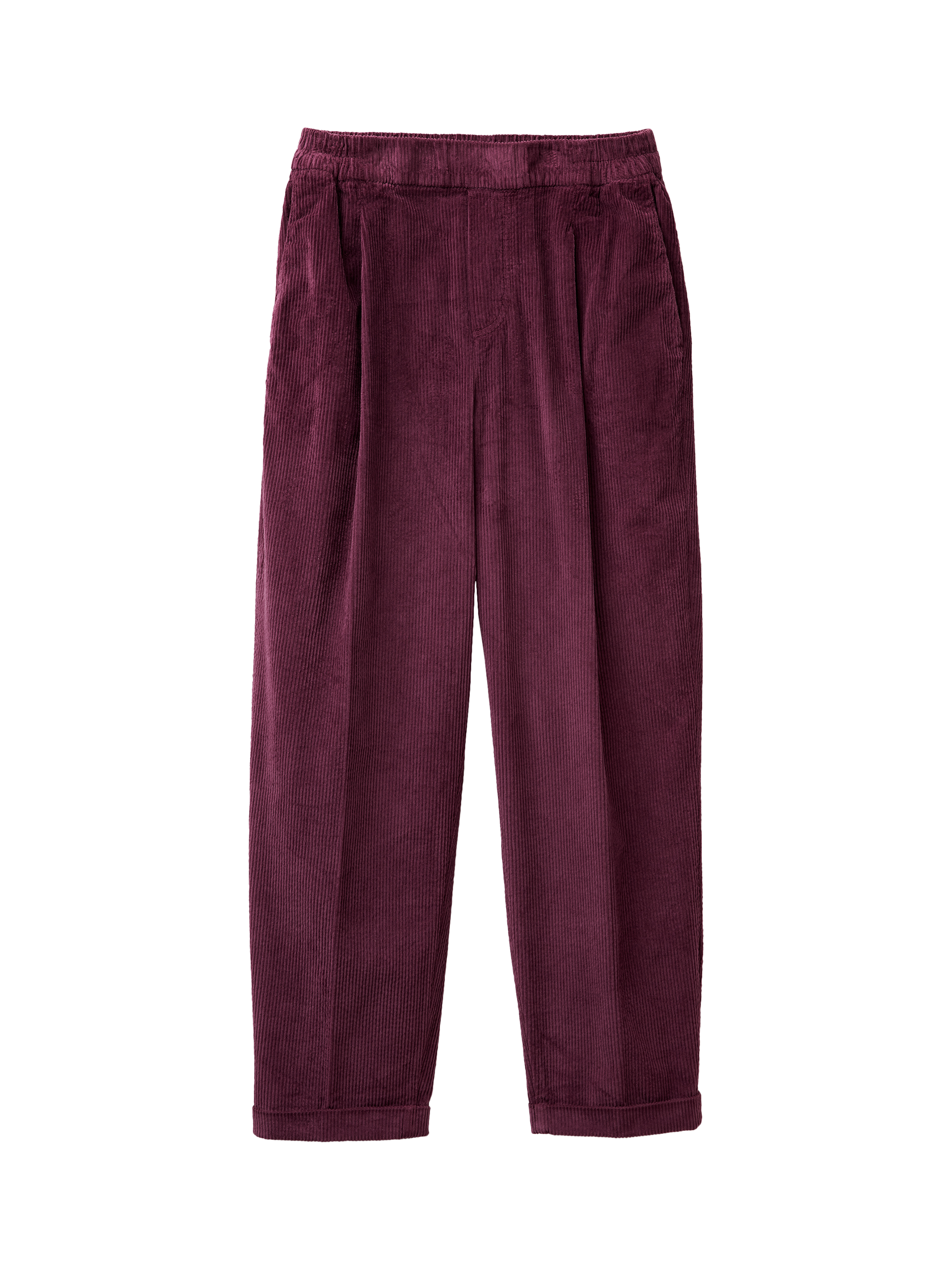 Product image 4 of 5, which shows Benetton Cropped Velvet Trouser, Violet, XS