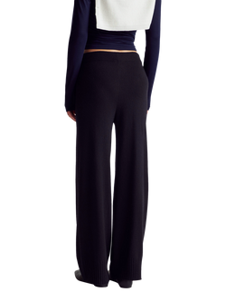 Benetton Wide Leg Knitted Trousers - view 2, Black