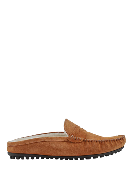 Jones Bootmaker Zap Leather Mule Slippers, Chesnut