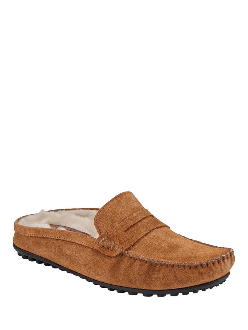 Product image 2 of 5, which shows Jones Bootmaker Zap Leather Mule Slippers, Chesnut, 6