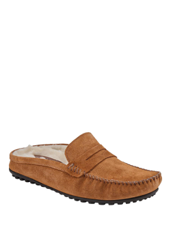 Jones Bootmaker Zap Leather Mule Slippers - view 2, Chesnut