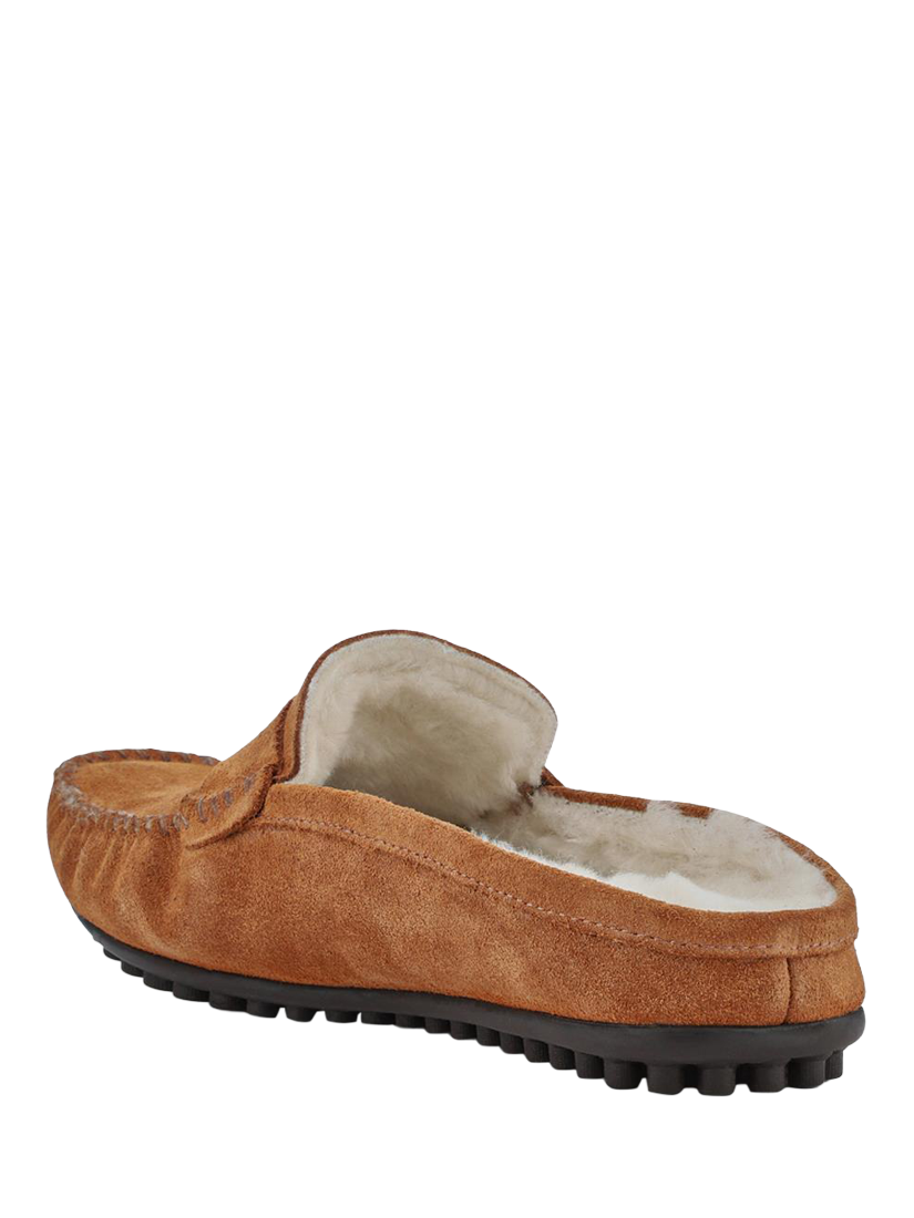 Product image 3 of 5, which shows Jones Bootmaker Zap Leather Mule Slippers, Chesnut, 6