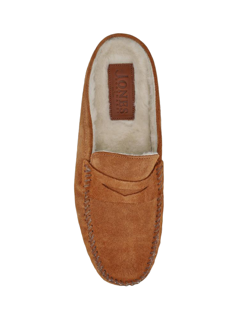 Product image 4 of 5, which shows Jones Bootmaker Zap Leather Mule Slippers, Chesnut, 6