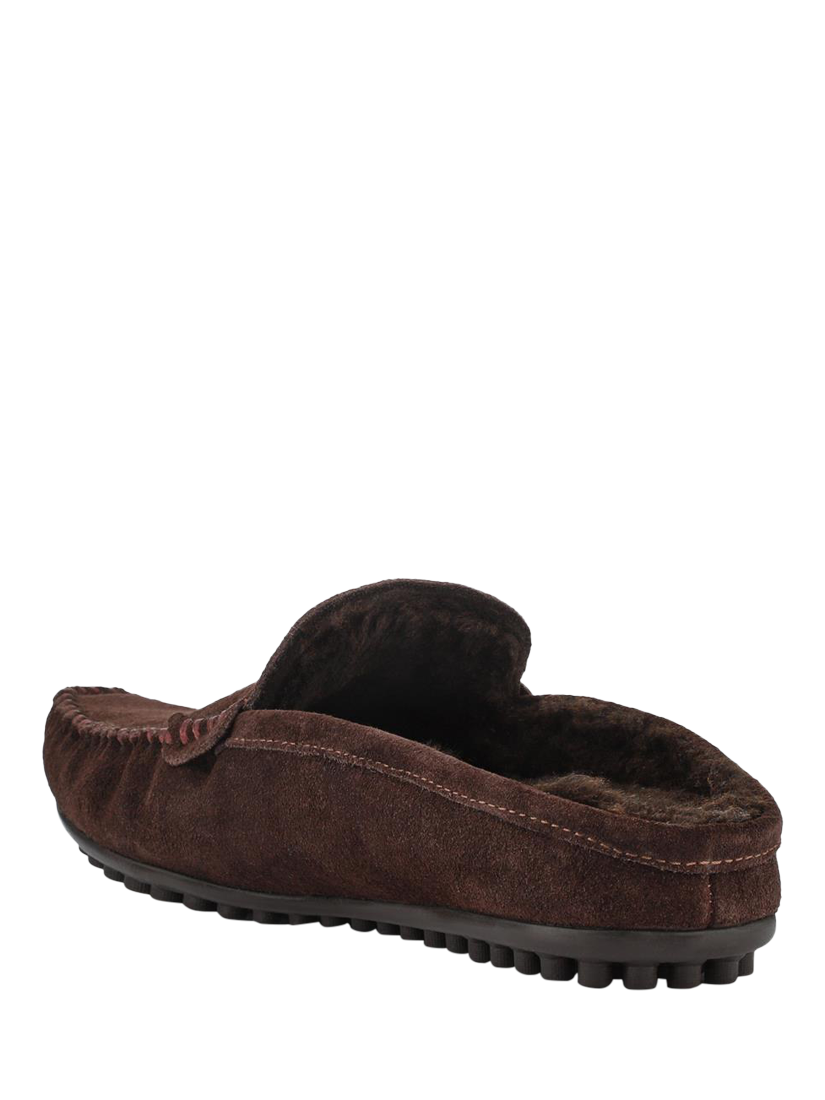 Product image 3 of 5, which shows Jones Bootmaker Zap Leather Mule Slippers, Dark Brown, 6