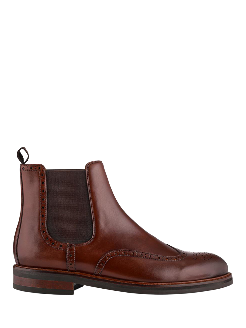 Product image 1 of 5, which shows Jones Bootmaker Fieldstone Leather Chelsea Boots, Chestnut, 5