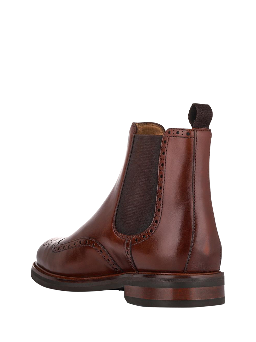 Product image 3 of 5, which shows Jones Bootmaker Fieldstone Leather Chelsea Boots, Chestnut, 5