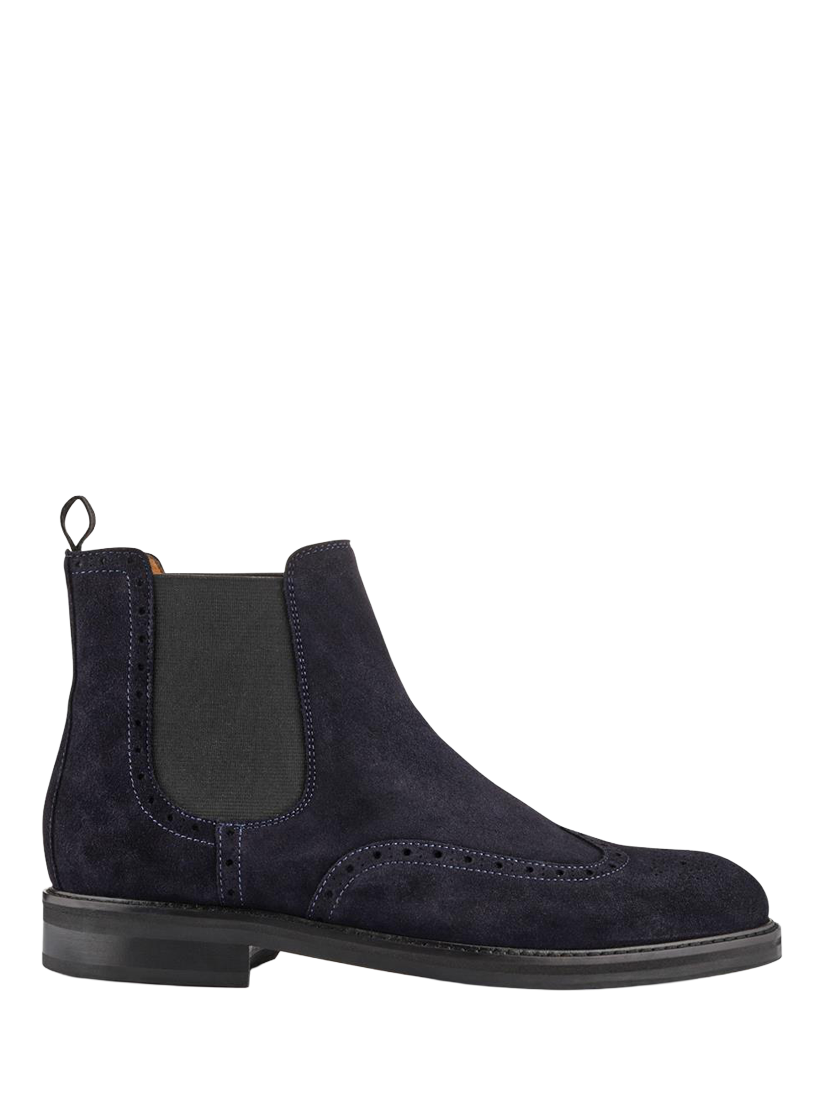 Product image 1 of 5, which shows Jones Bootmaker Fieldstone Suede Chelsea Boots, Navy Suede, 7