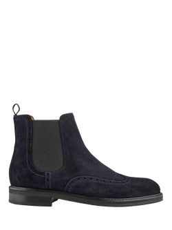 Jones Bootmaker Fieldstone Suede Chelsea Boots, Navy Suede, Navy Suede