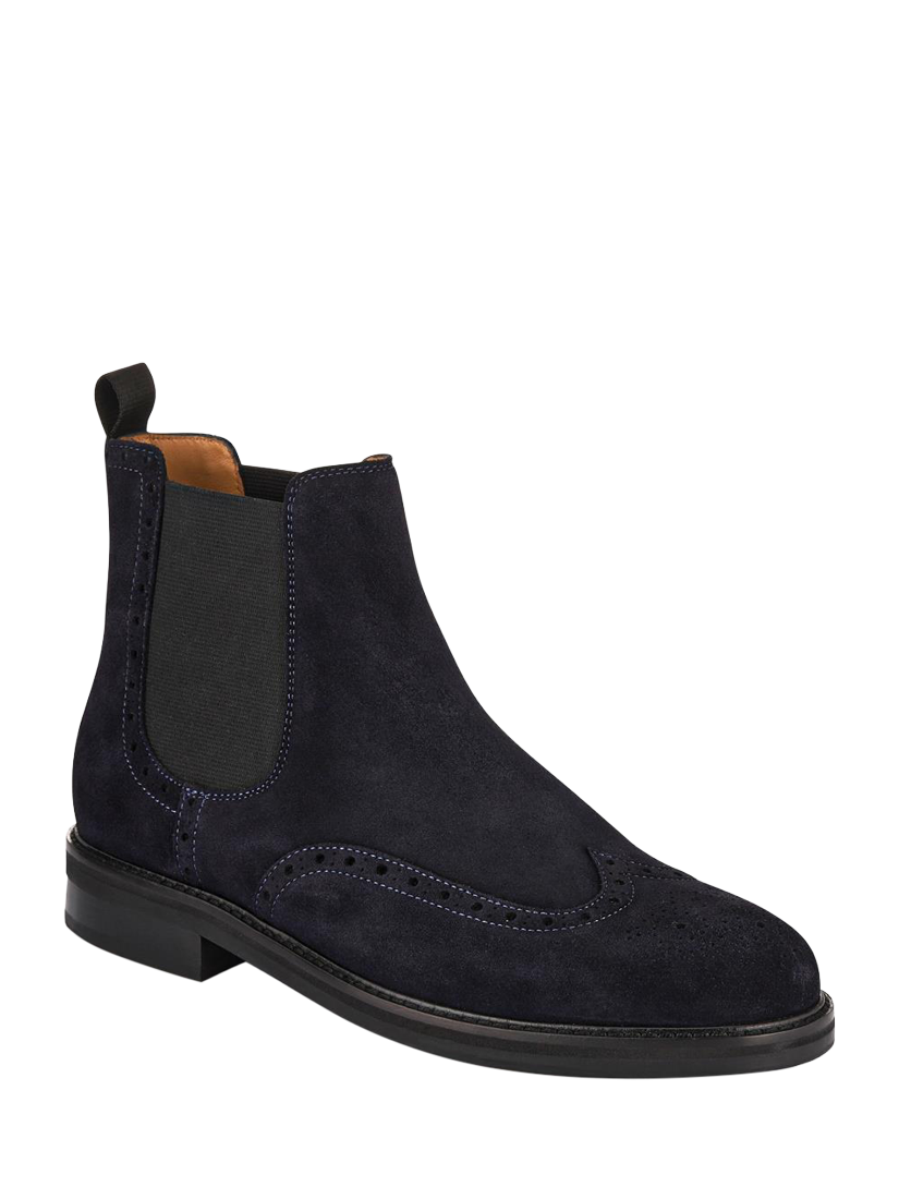 Product image 2 of 5, which shows Jones Bootmaker Fieldstone Suede Chelsea Boots, Navy Suede, 7