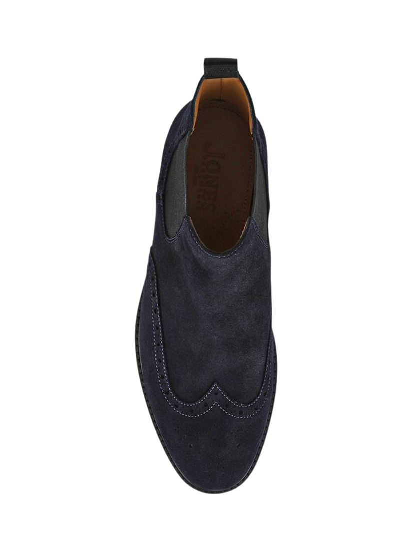 Product image 4 of 5, which shows Jones Bootmaker Fieldstone Suede Chelsea Boots, Navy Suede, 7