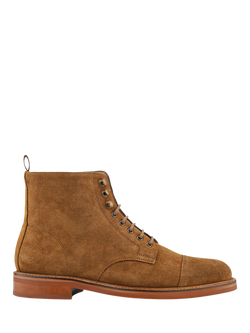 Jones Bootmaker Finch Suede Lace-Up Ankle Boots, Tan Suede, Tan Suede